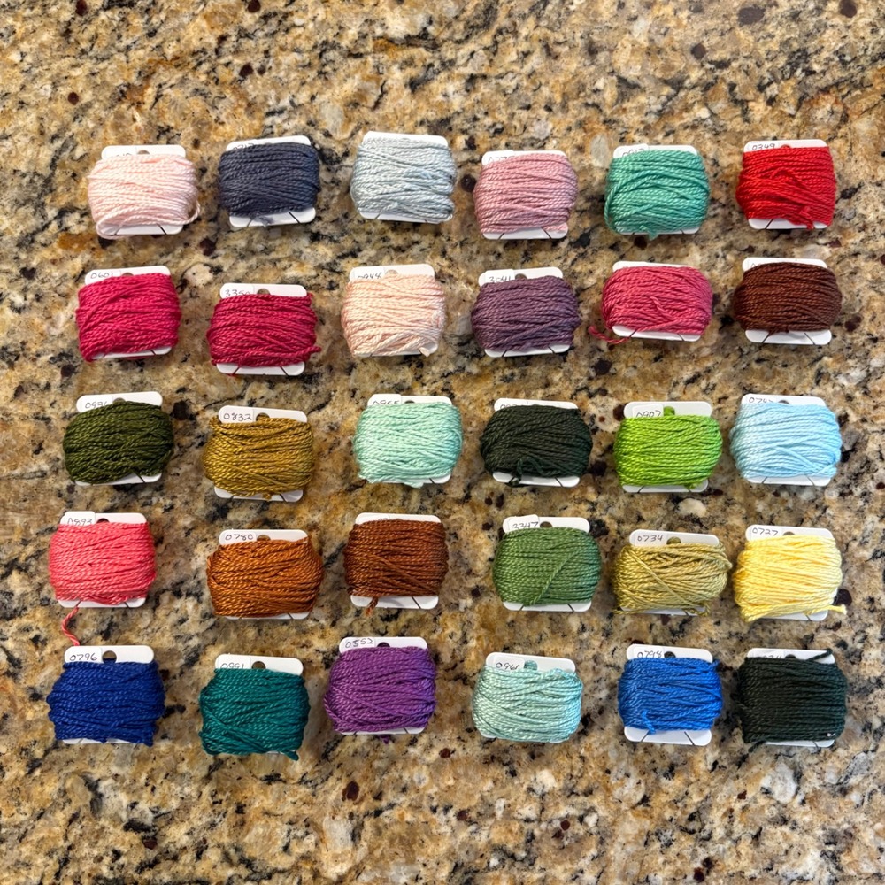 30 DMC Perle Embroidery Floss #3 #'d Bobbins Needlepoint Pearl Thread #20
